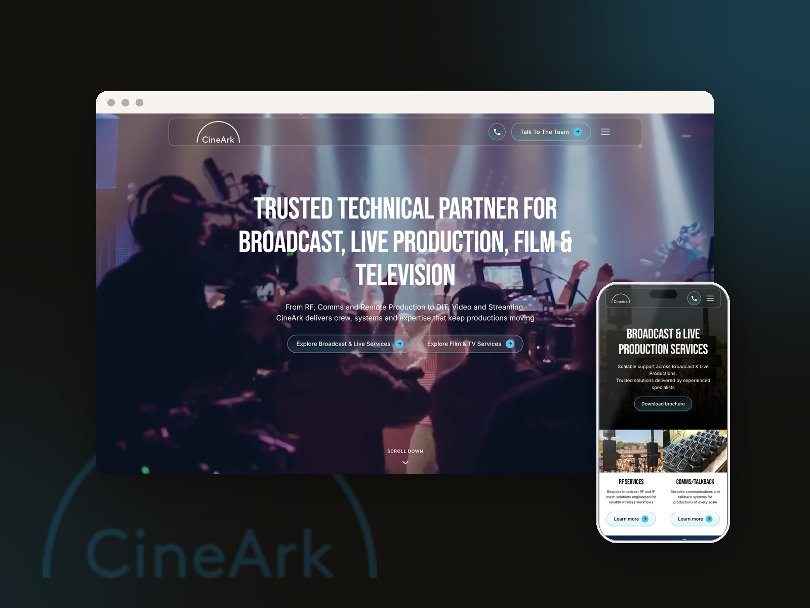 CineArk website by Buildt